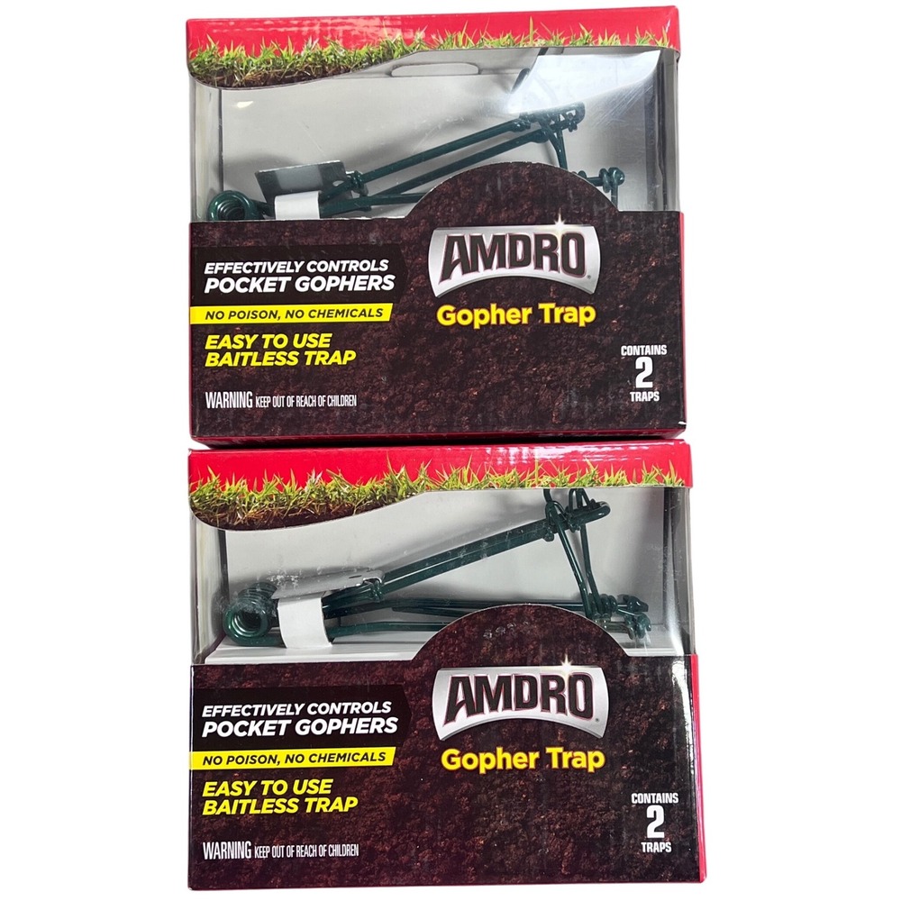 Amdro Gopher Trap 2 Pack Baitless Poison-Free‎ Pest Control 4 Traps 100510682